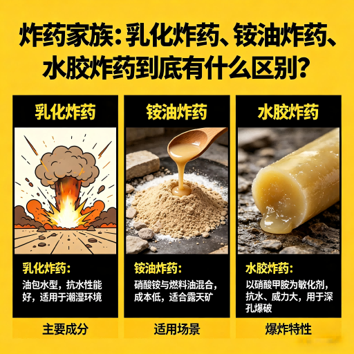 博尔塔拉炸药家族：乳化炸药、铵油炸药、水胶炸药到底有什么区别？